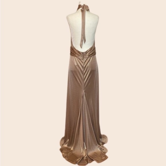 Guess by Marciano Gold Marilyn Gown with Train Size Large - Picture 2 of 7